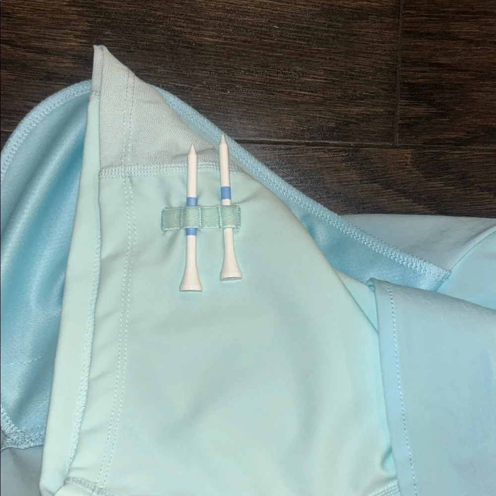 Elegant Blue and White Scalloped Mini Skirt - Picture 9 of 10